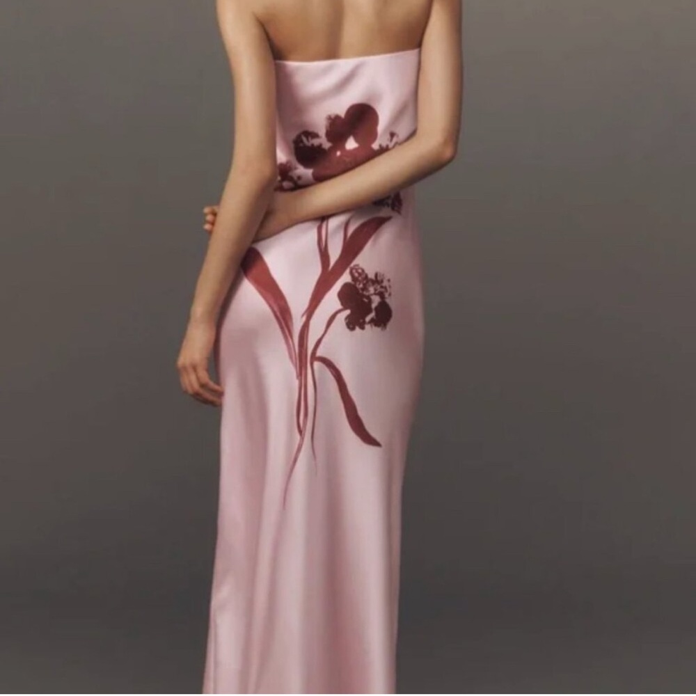 Anthropologie The FLEUR Strapless Satin Maxi Dress - Minor Flaws - Picture 2 of 7